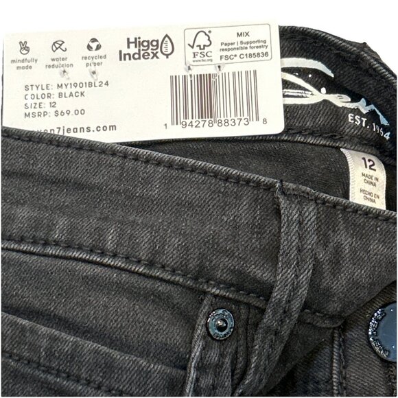 Seven7 Women's 5 Pockets Soft Stretch High Rise Skinny Jean Black Size 12 - Picture 3 of 3